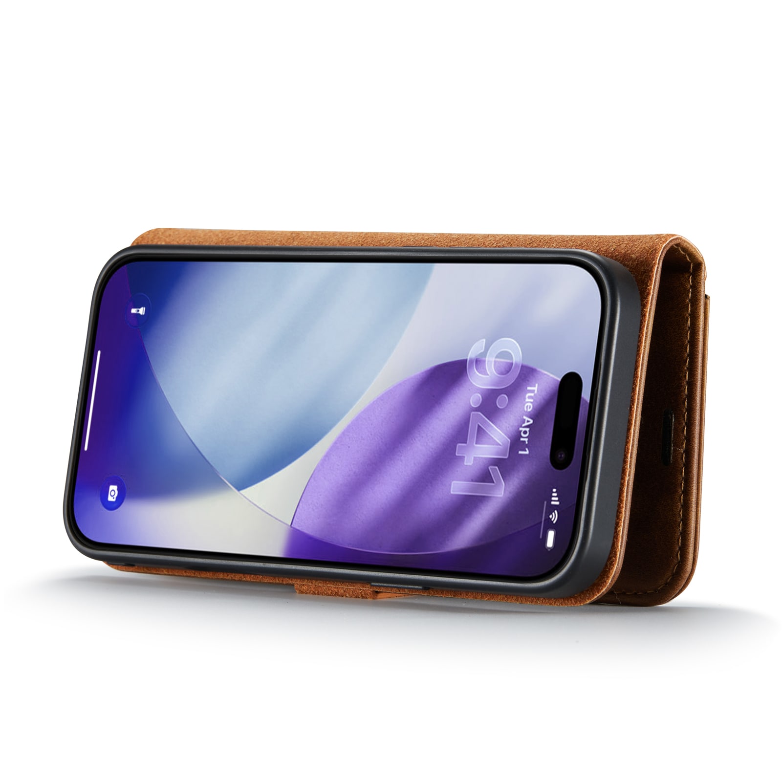 iPhone 17 Pro Plånboksfodral med avtagbart skal, Cognac