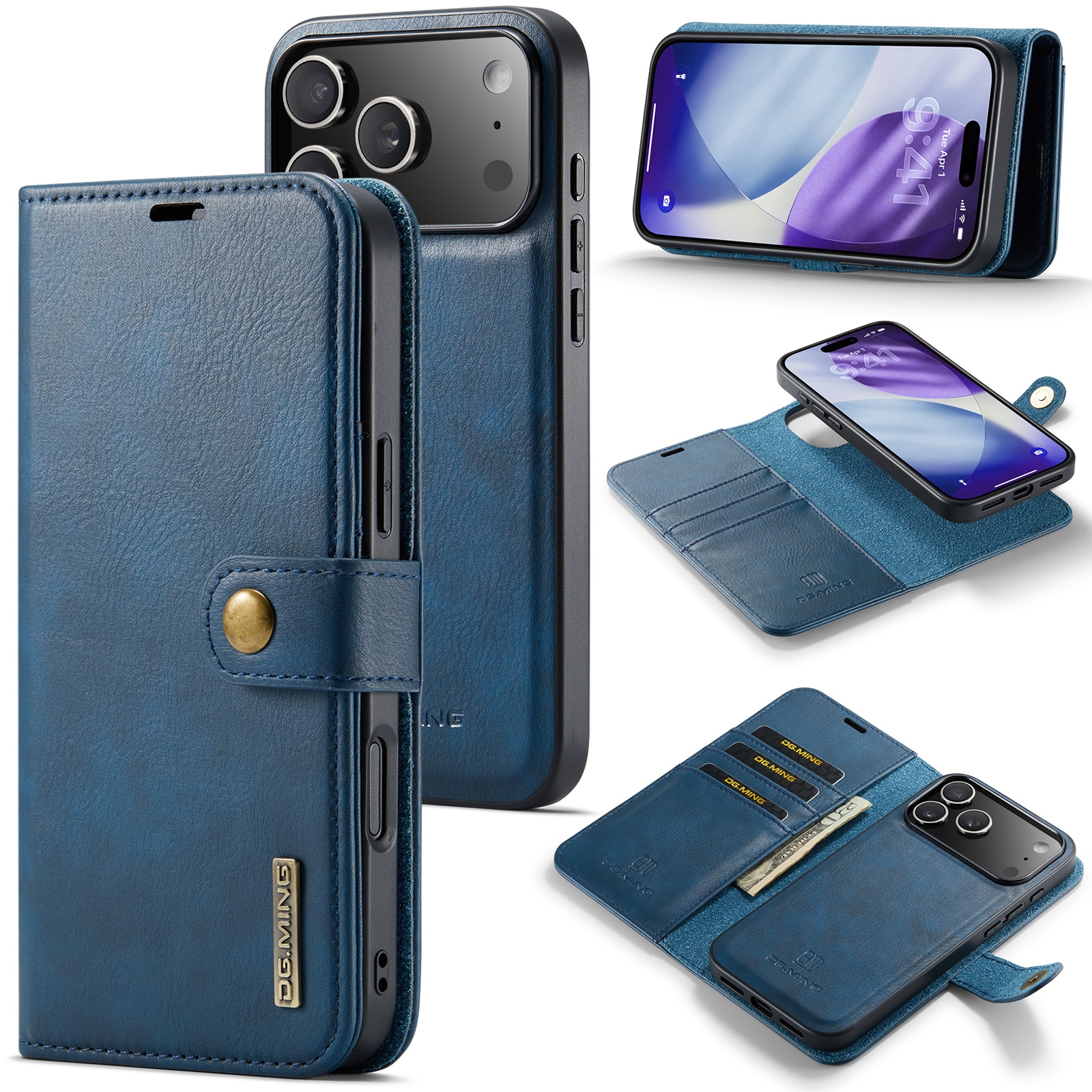 iPhone 17 Pro Plånboksfodral med avtagbart skal, Blue
