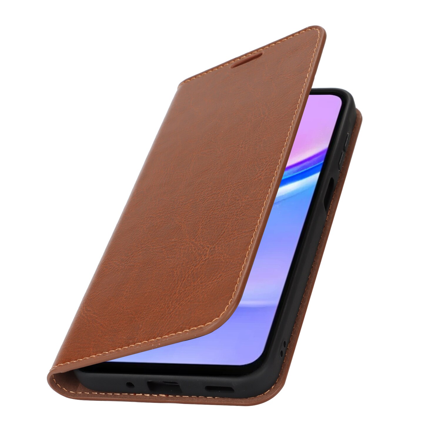 Samsung Galaxy A17 Smidigt mobilfodral i äkta läder, Brun