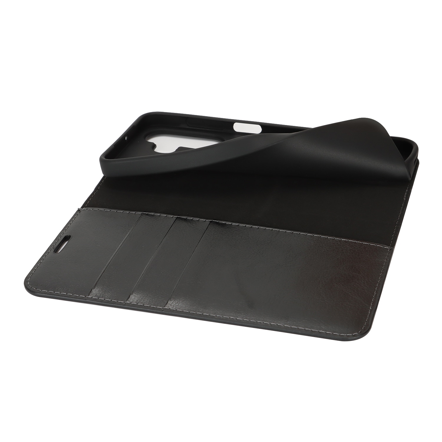 Samsung Galaxy A17 Smidigt mobilfodral i äkta läder, Svart