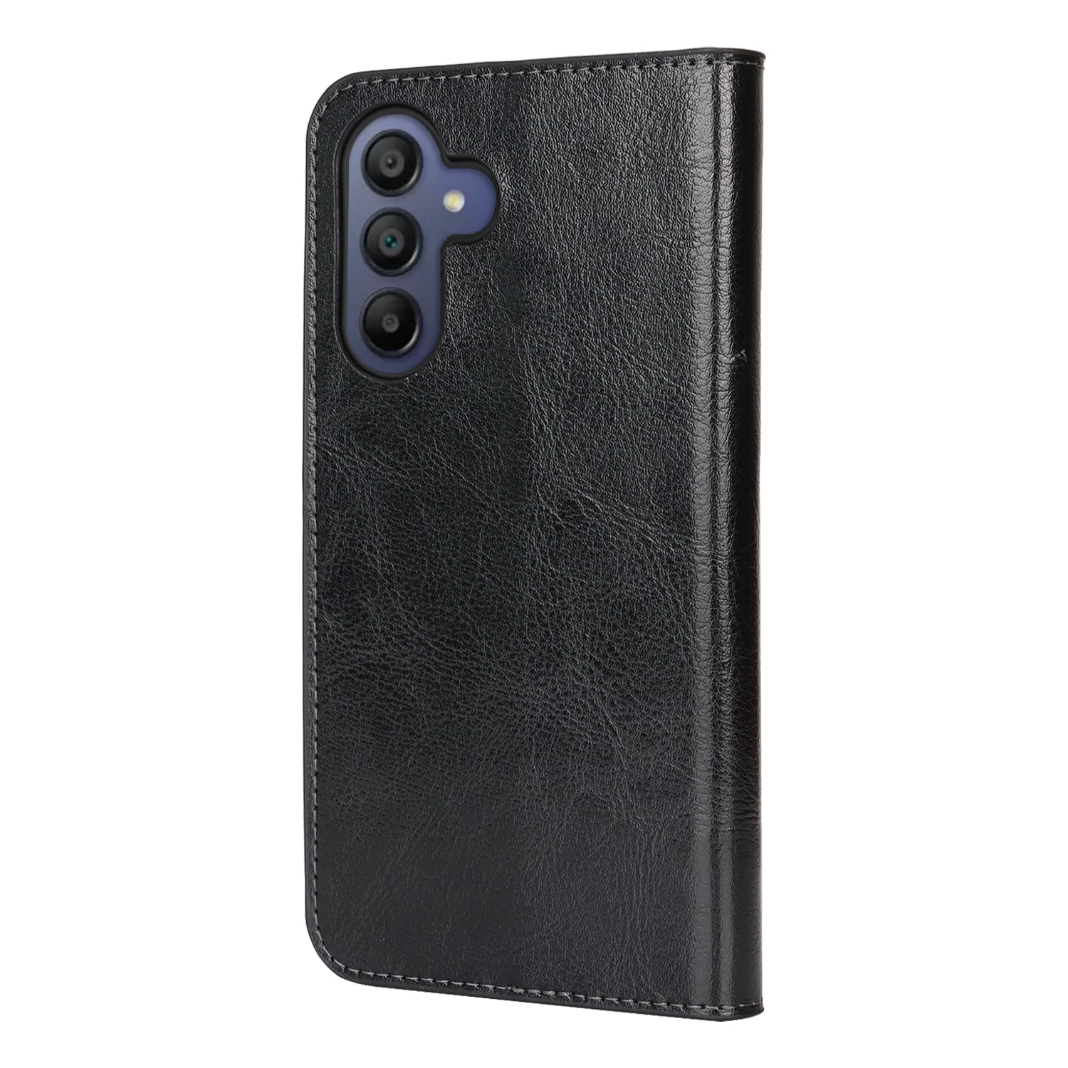 Samsung Galaxy A17 Smidigt mobilfodral i äkta läder, Svart