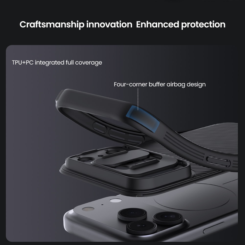iPhone 17 Pro MagSafe-skal med kameraskydd - CamShield, Svart