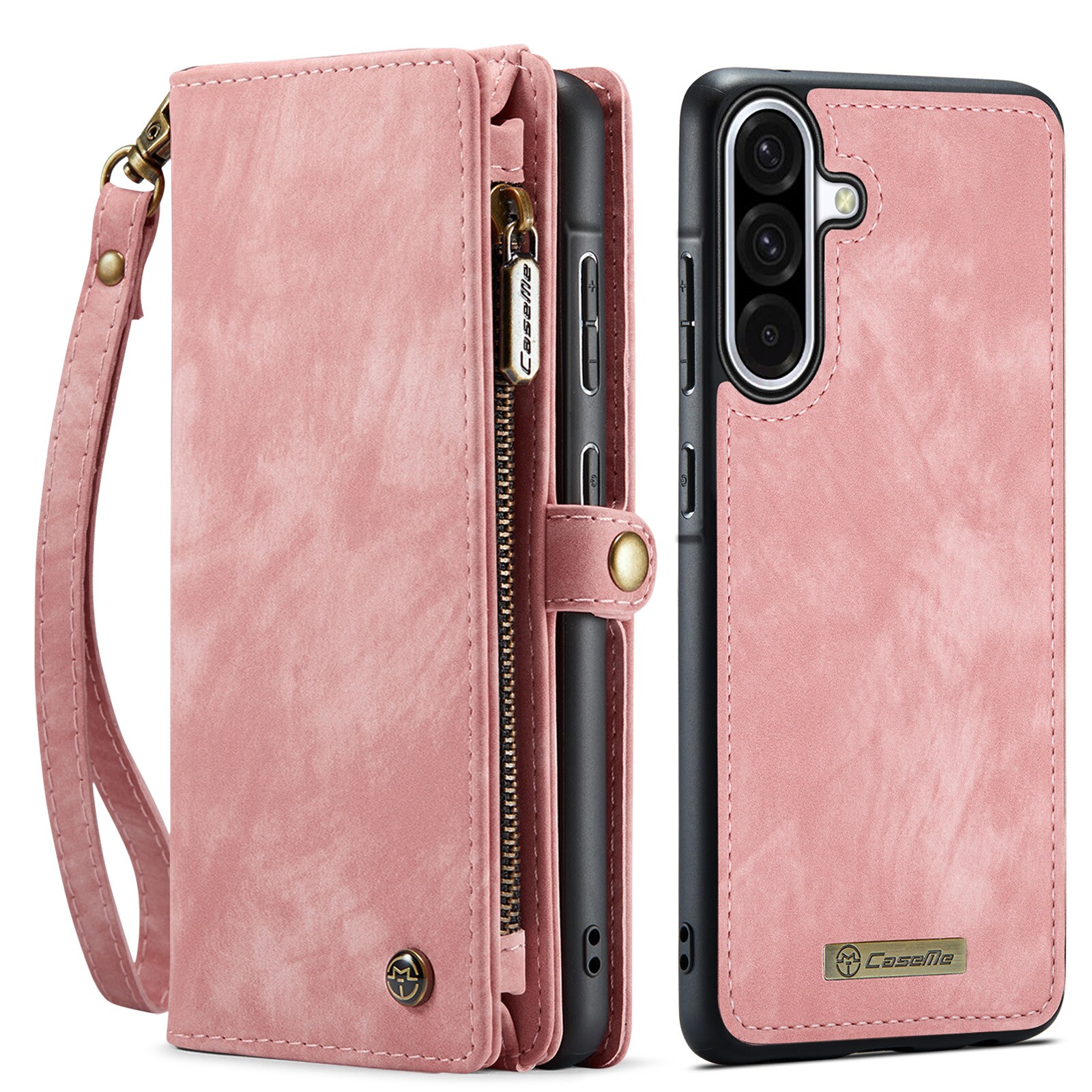 Samsung Galaxy A17 Rymligt plånboksfodral med många kortfack, Rosa