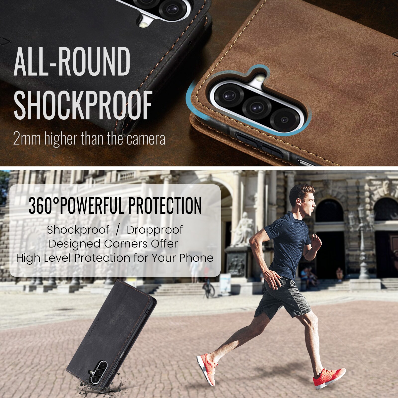 Samsung Galaxy A17 Slimmat plånboksfodral, Svart