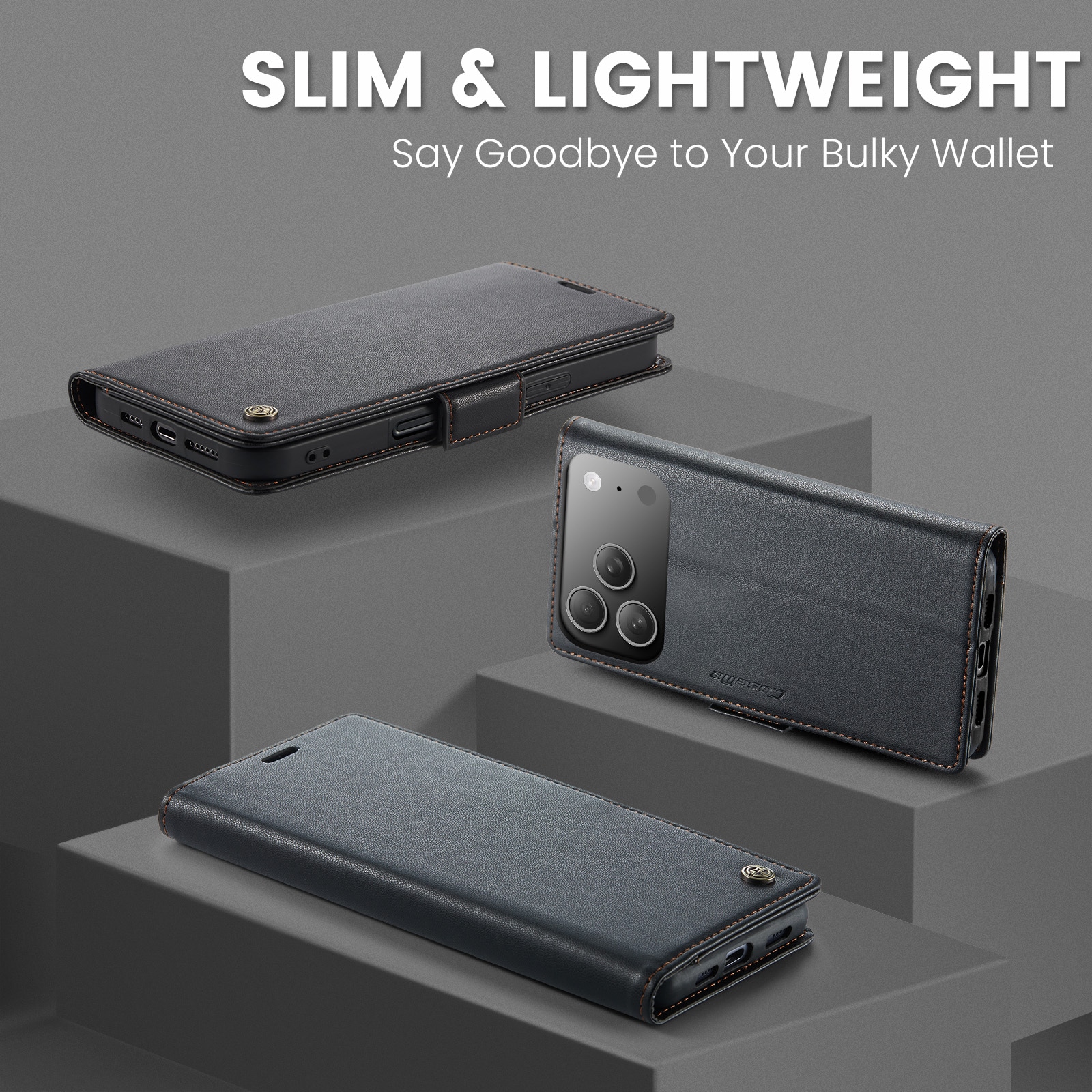 iPhone 17 Pro Slimmat RFID-plånboksfodral, Svart