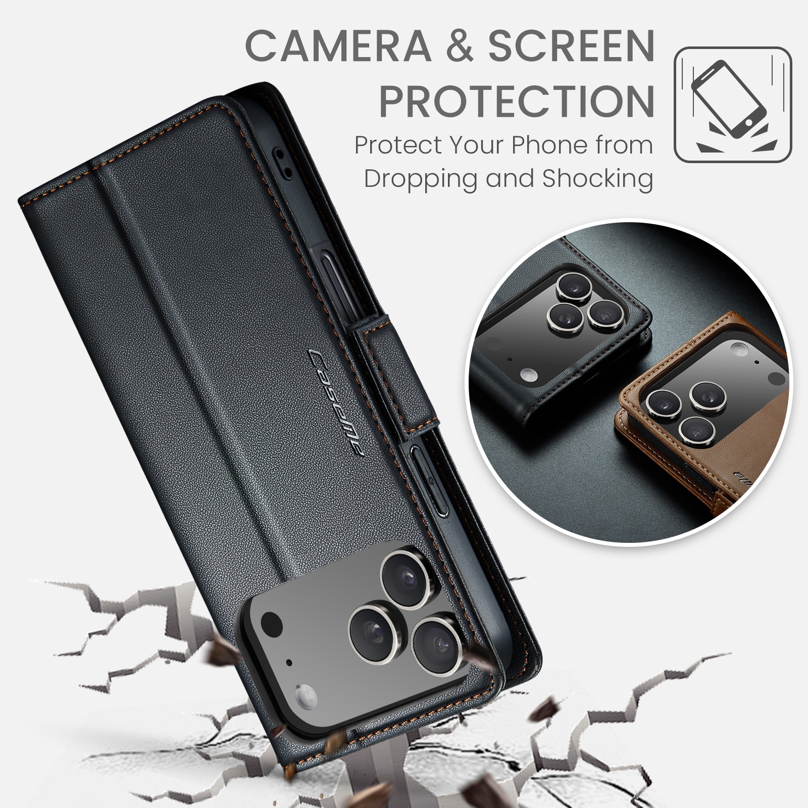 iPhone 17 Pro Slimmat RFID-plånboksfodral, Svart