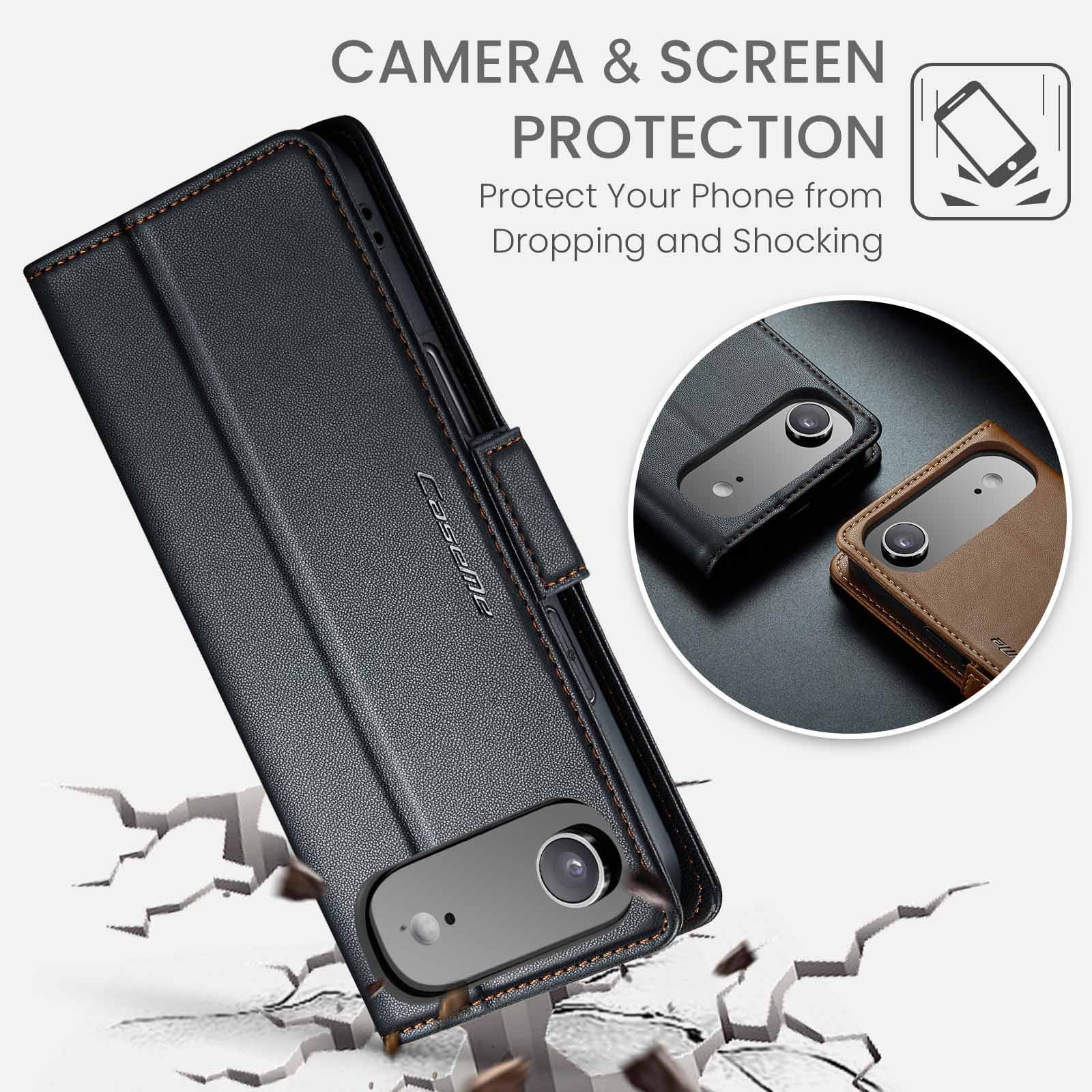 iPhone 17 Air Slimmat RFID-plånboksfodral, Svart