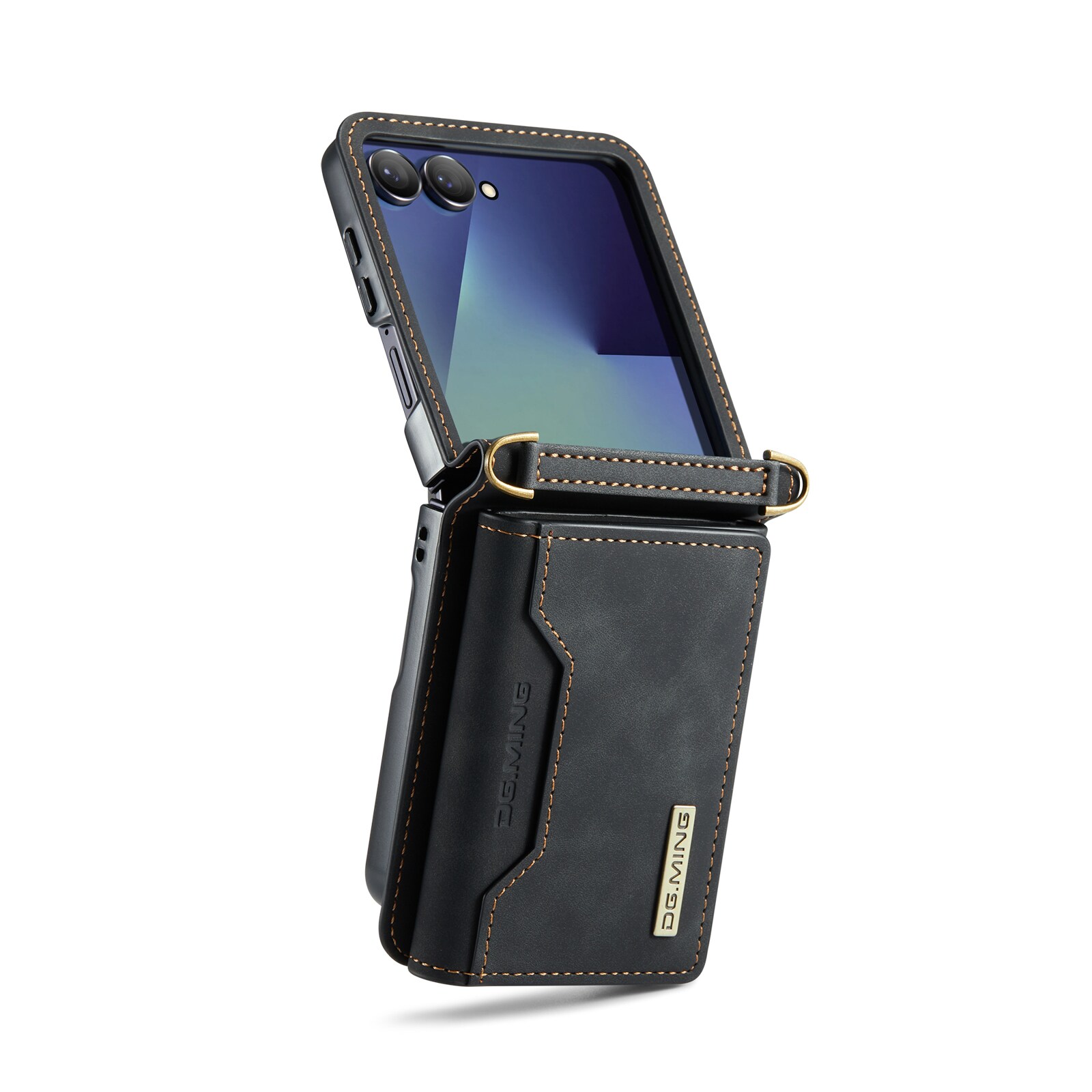 Samsung Galaxy Z Flip 7 Skal med inbyggd plånbok, Svart
