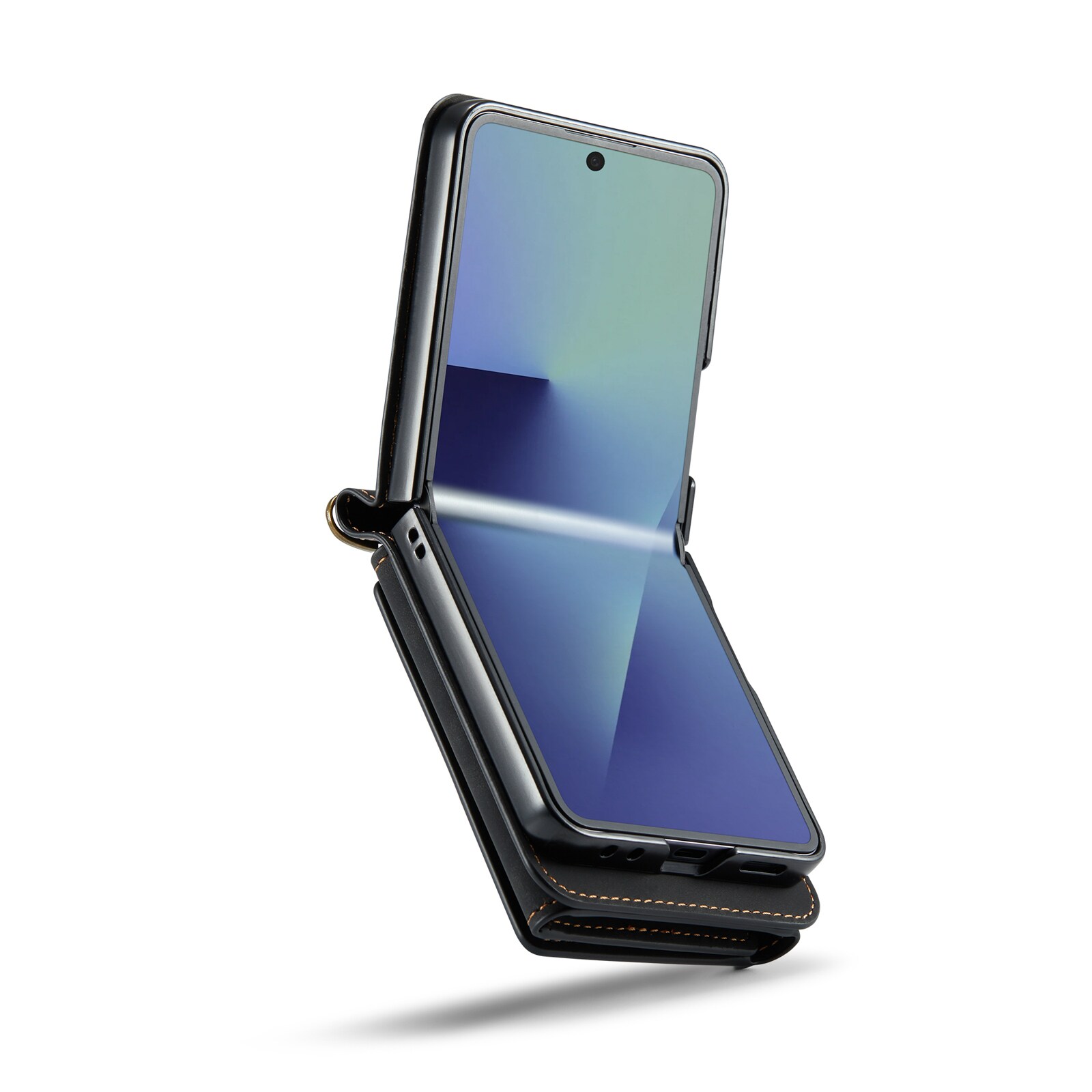 Samsung Galaxy Z Flip 7 Skal med inbyggd plånbok, Svart