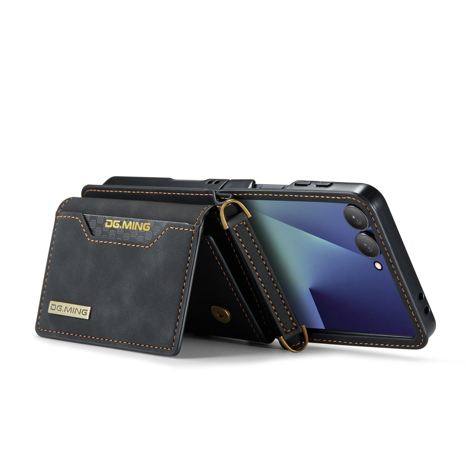 Samsung Galaxy Z Flip 7 Skal med inbyggd plånbok, Svart