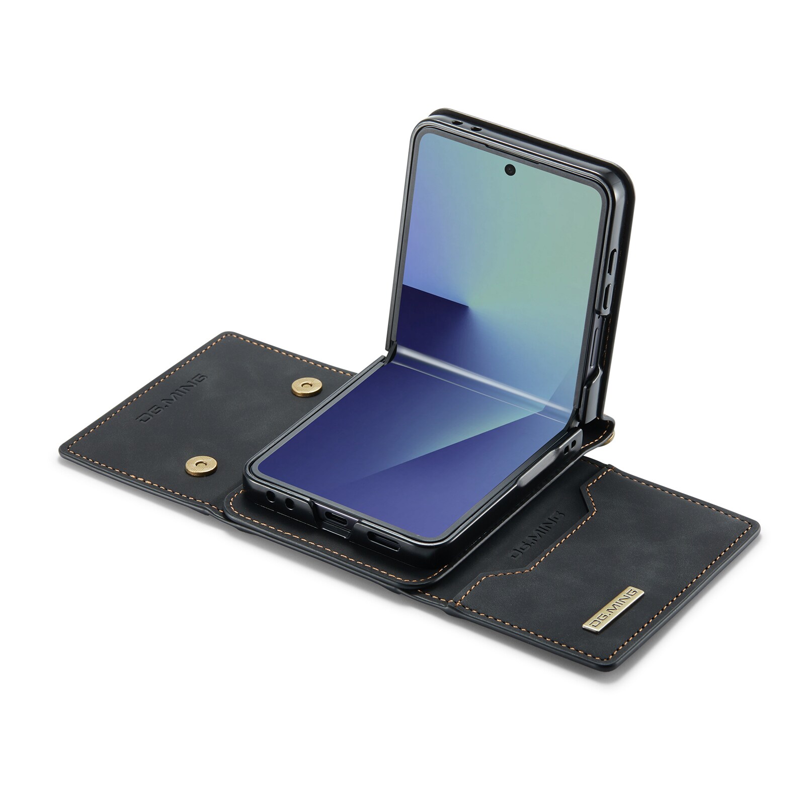 Samsung Galaxy Z Flip 7 Skal med inbyggd plånbok, Svart