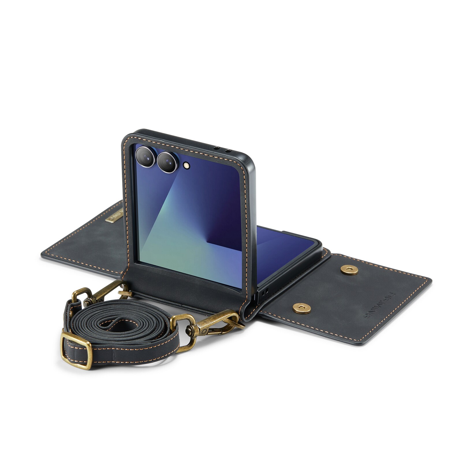 Samsung Galaxy Z Flip 7 Skal med inbyggd plånbok, Svart