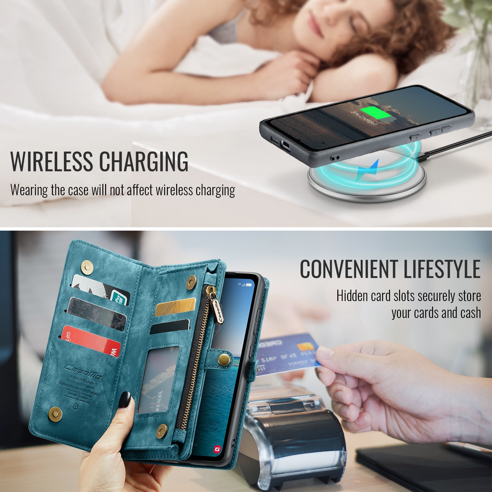 Samsung Galaxy S25 FE Rymligt plånboksfodral med många kortfack, Blå