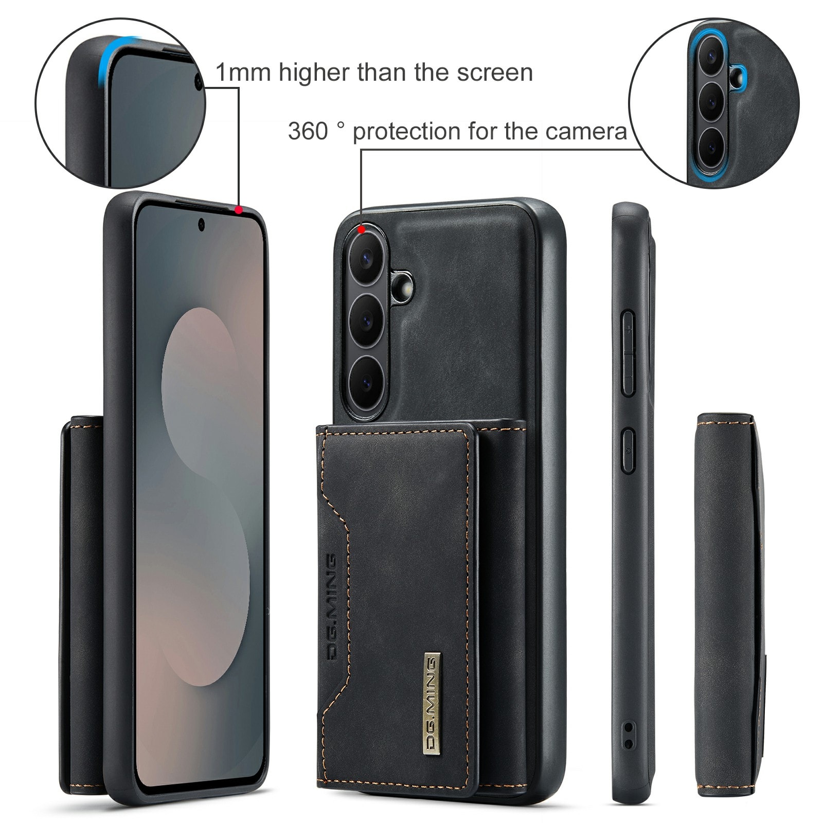 Samsung Galaxy S25 FE Skal med avtagbar plånbok, Svart
