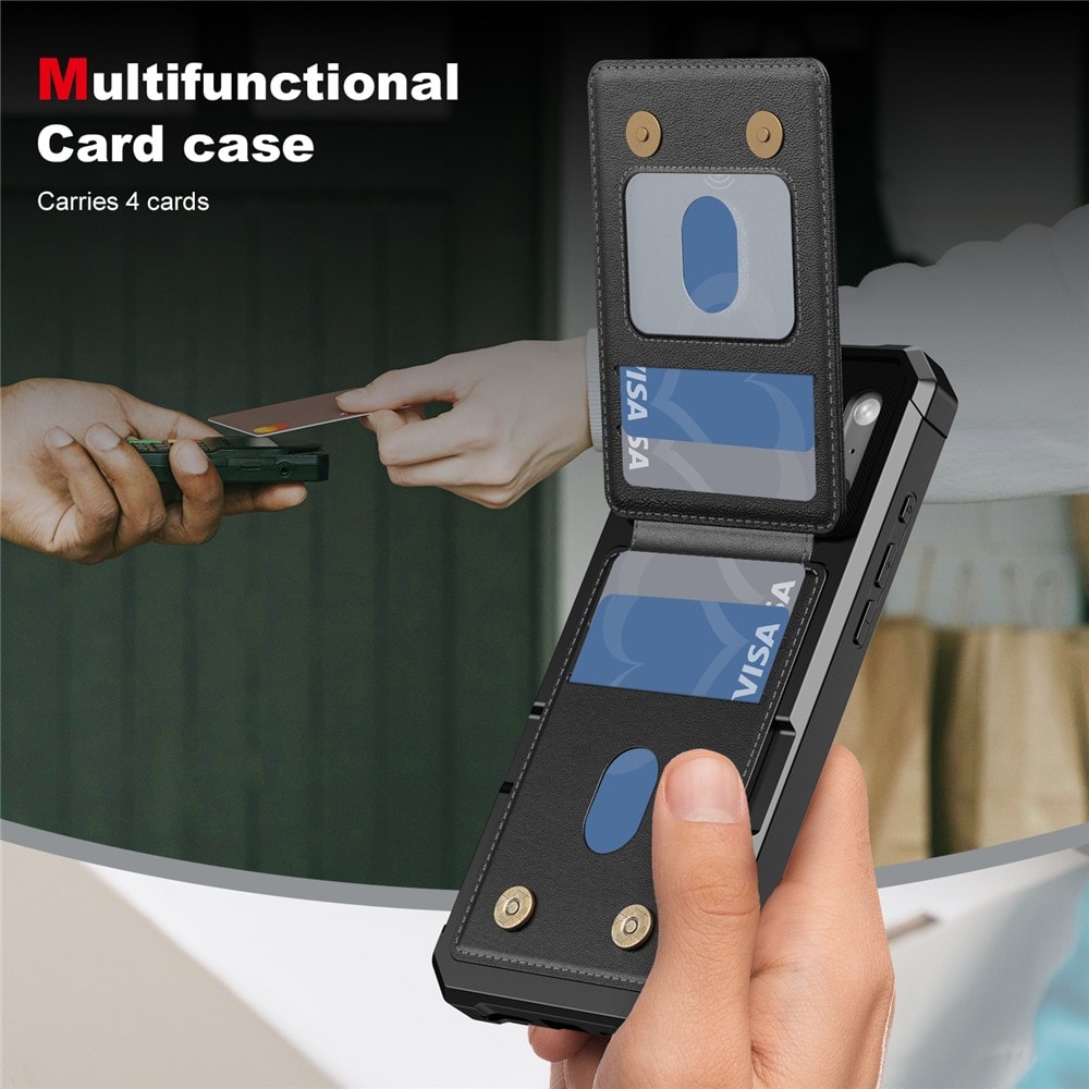 iPhone 17 Pro Stilrent Mobilskal med Plånbok, Svart