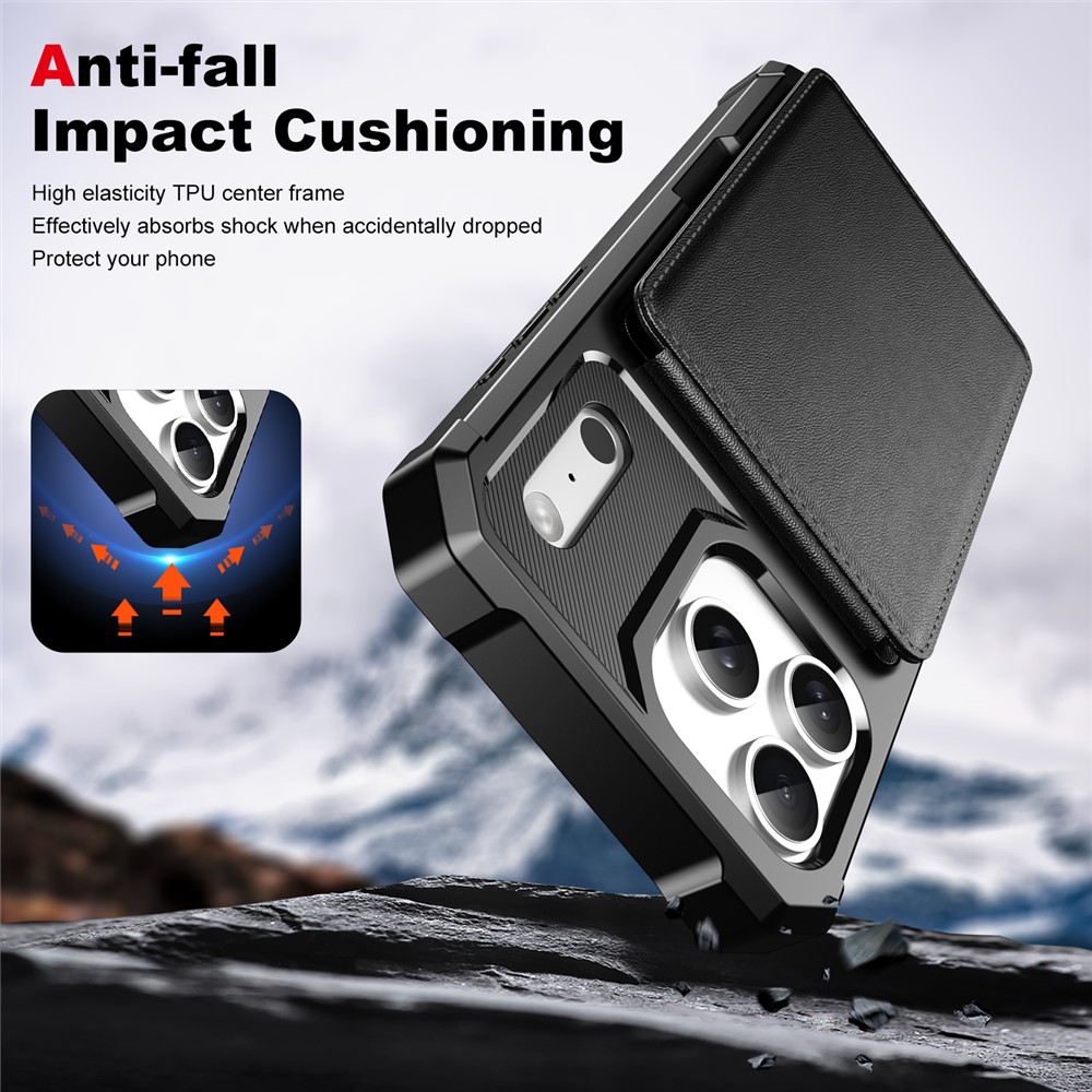 iPhone 17 Pro Stilrent Mobilskal med Plånbok, Svart