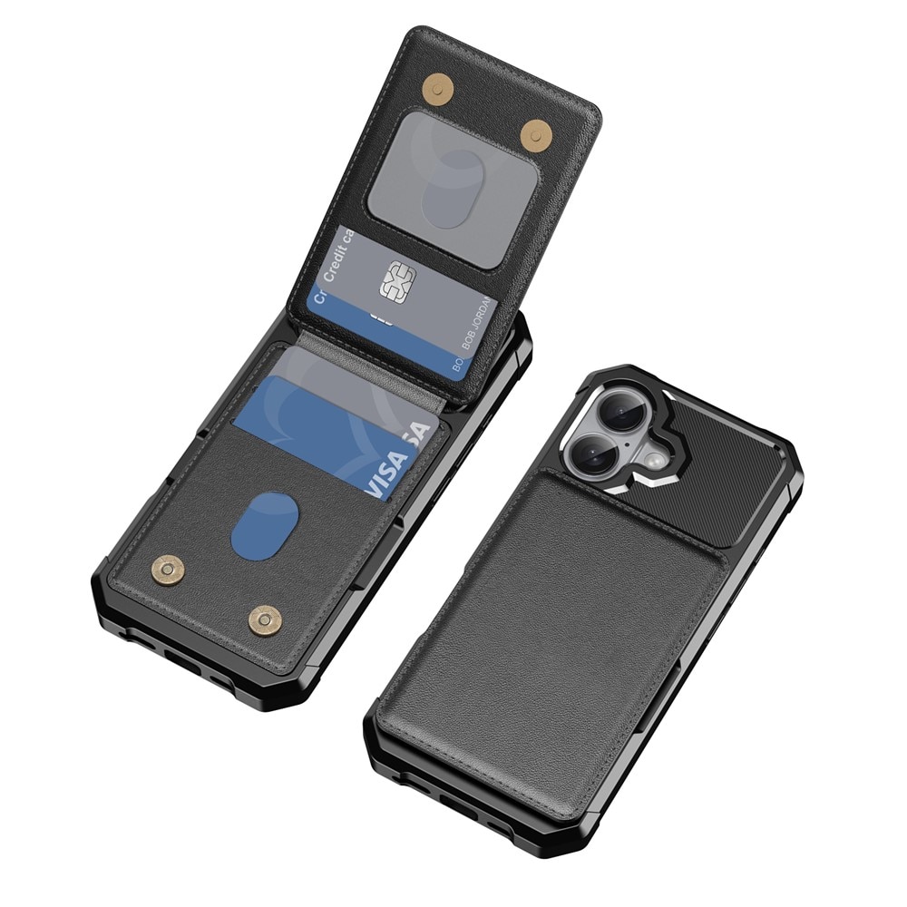 iPhone 17 Pro Max Stilrent Mobilskal med Plånbok, Svart