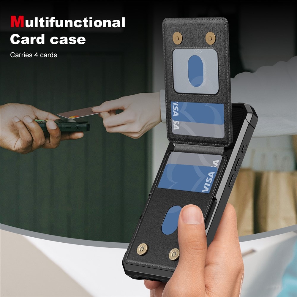 iPhone 17 Pro Max Stilrent Mobilskal med Plånbok, Svart