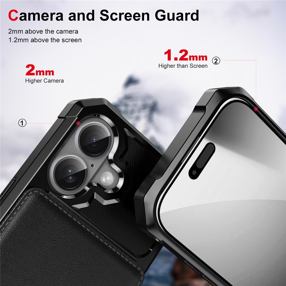 iPhone 17 Pro Max Stilrent Mobilskal med Plånbok, Svart