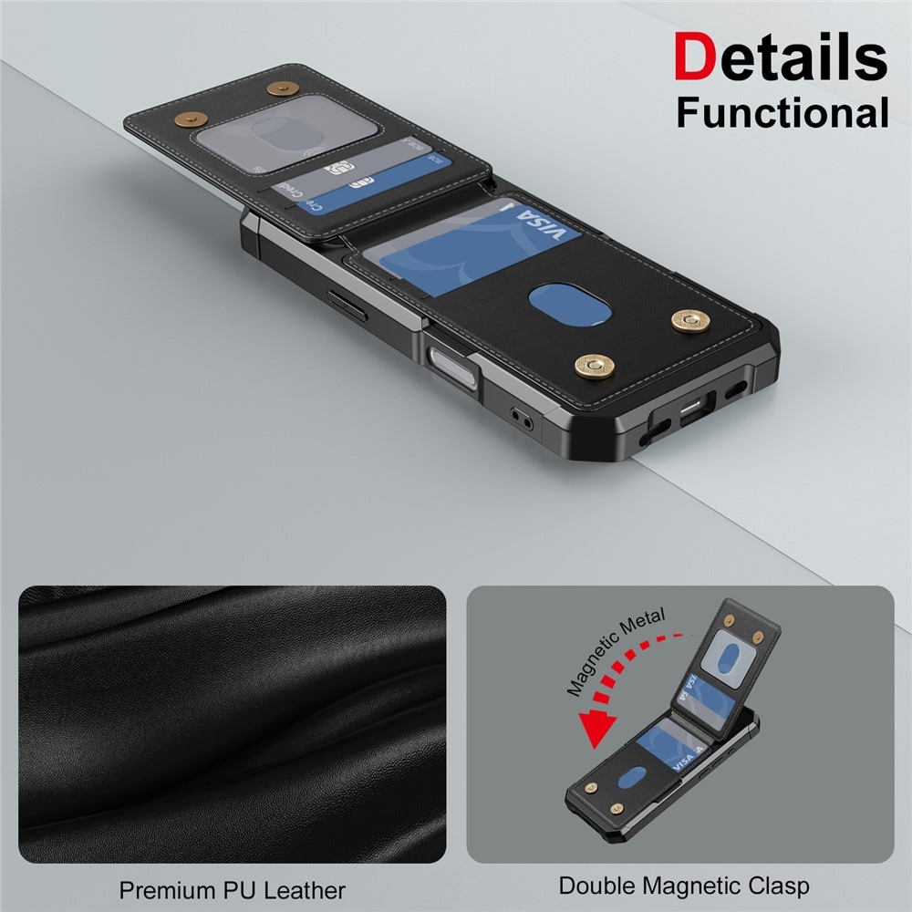 iPhone 17 Pro Max Stilrent Mobilskal med Plånbok, Svart