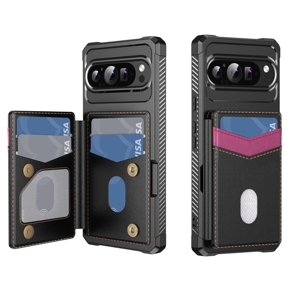 Google Pixel 10 Pro Mobilskal med RFID-Plånbok, Svart