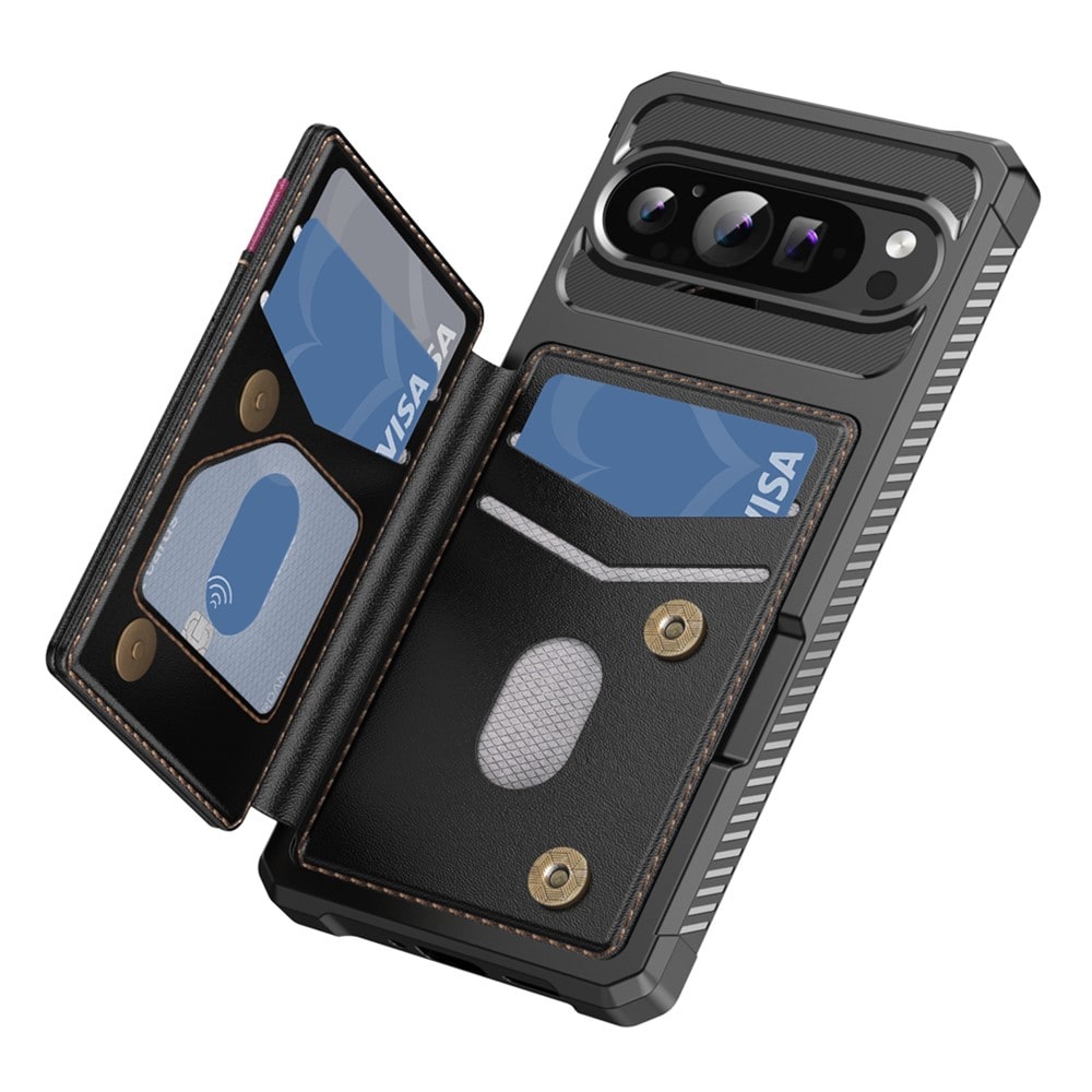 Google Pixel 10 Pro Mobilskal med RFID-Plånbok, Svart