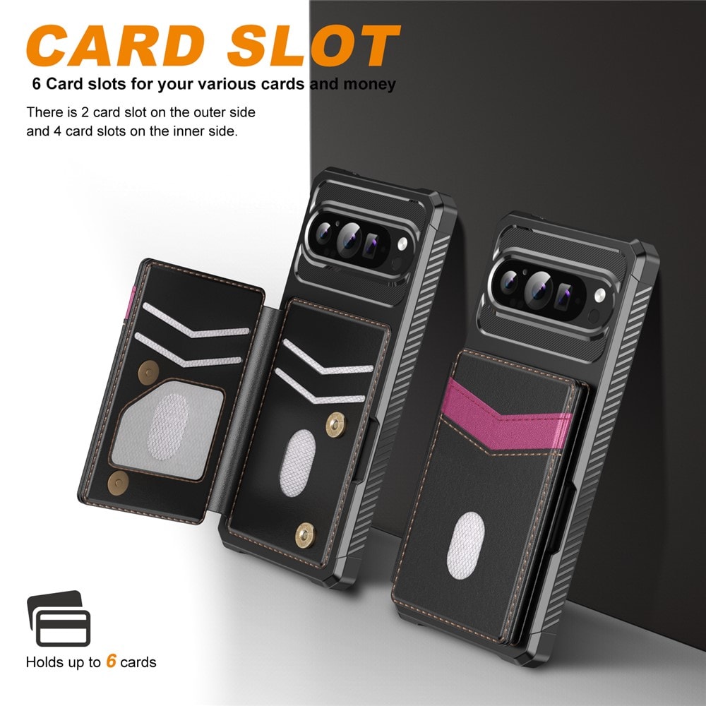 Google Pixel 10 Pro Mobilskal med RFID-Plånbok, Svart