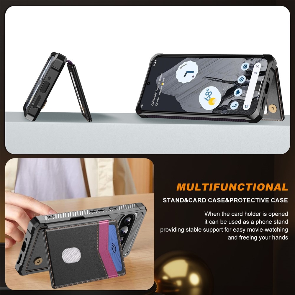 Google Pixel 10 Pro Mobilskal med RFID-Plånbok, Svart