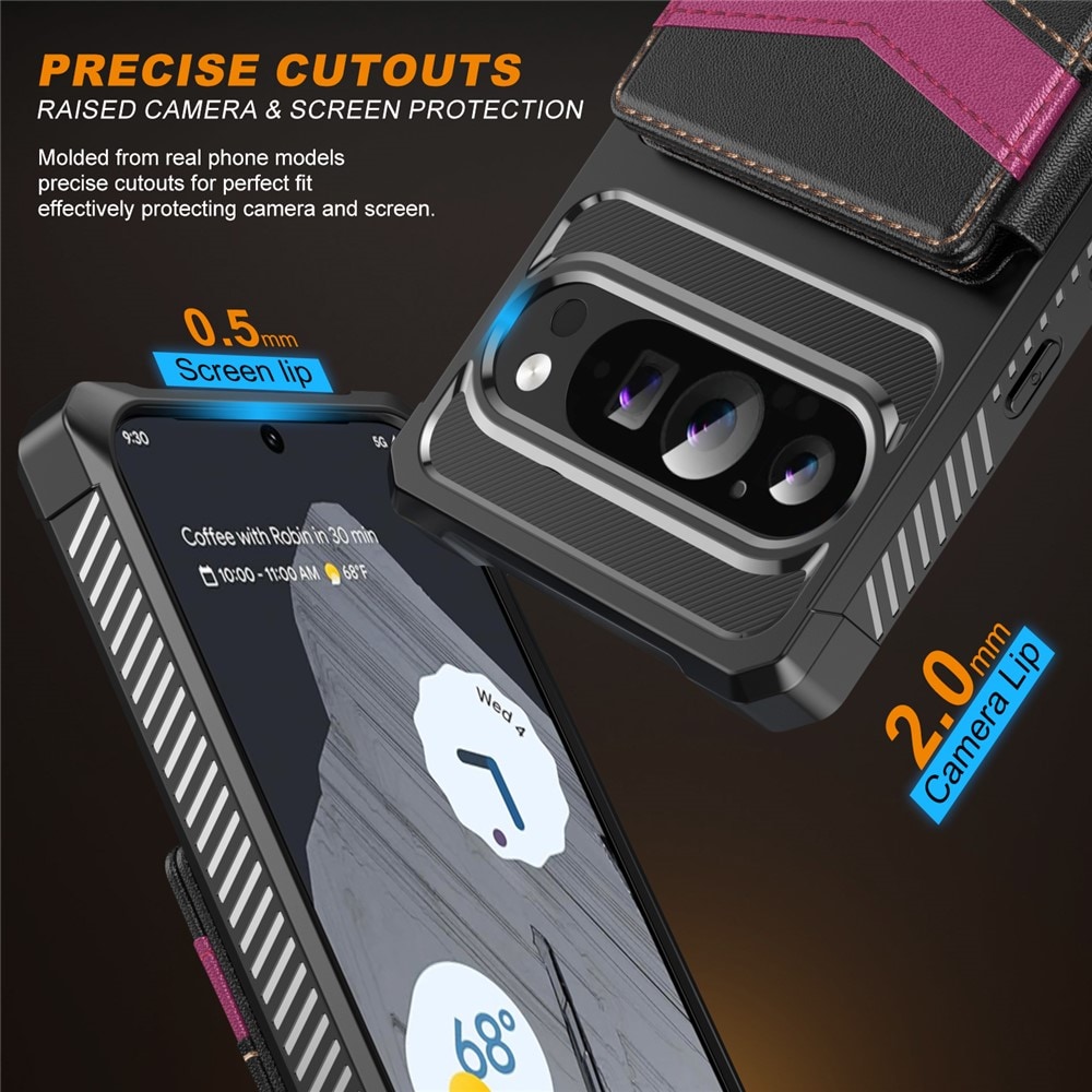 Google Pixel 10 Pro Mobilskal med RFID-Plånbok, Svart