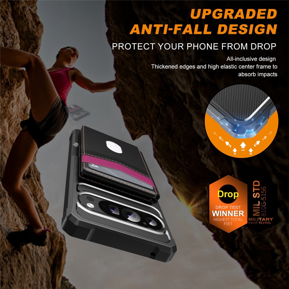 Google Pixel 10 Pro Mobilskal med RFID-Plånbok, Svart