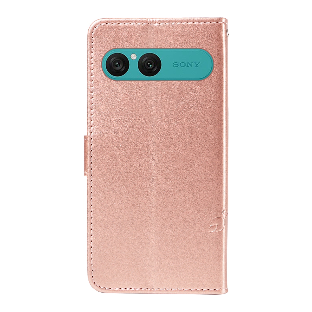 Sony Xperia 10 VII Mobilfodral med fjärilar, Roséguld