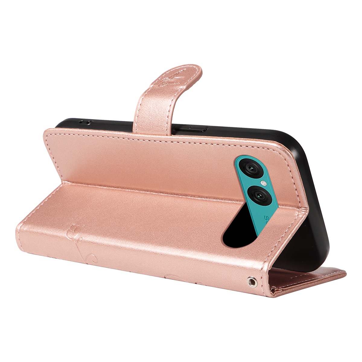 Sony Xperia 10 VII Mobilfodral med fjärilar, Roséguld