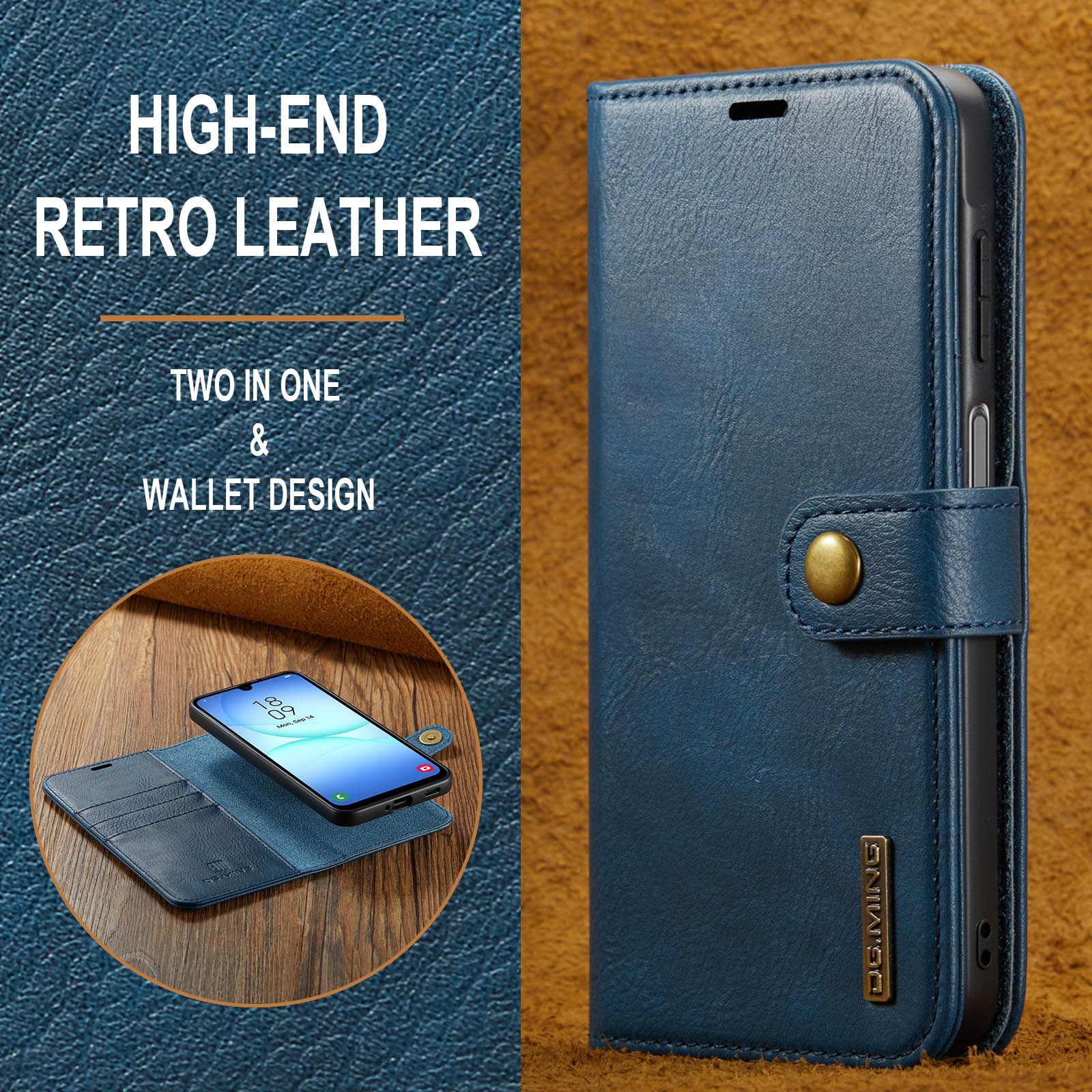 Samsung Galaxy A17 Plånboksfodral med avtagbart skal, Blue