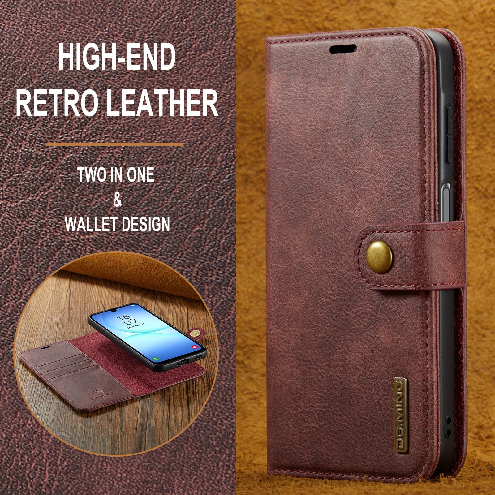 Samsung Galaxy A17 Plånboksfodral med avtagbart skal, Red