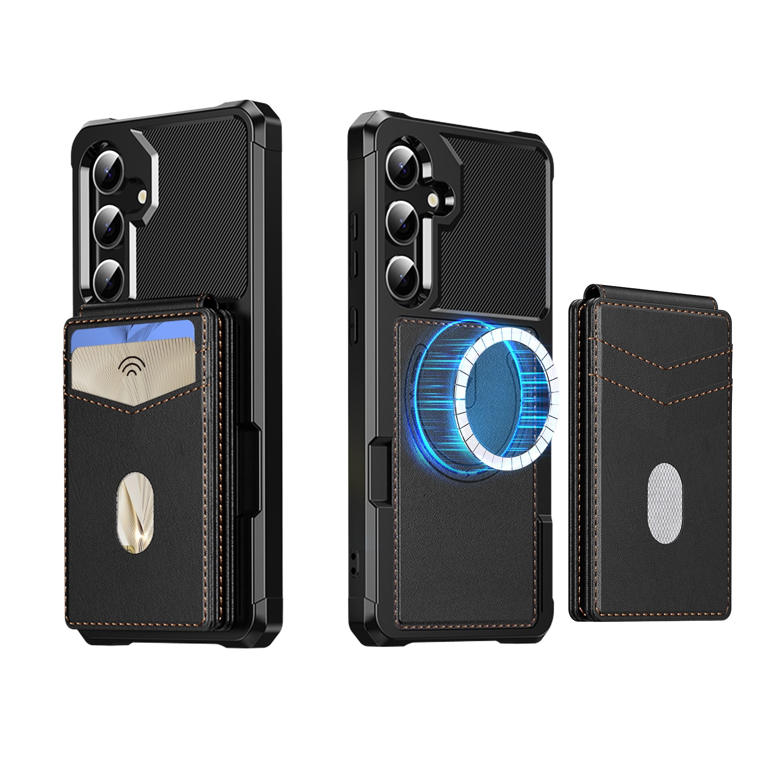 Samsung Galaxy S24 Magnetiskt mobilskal med avtagbar plånbok, Svart