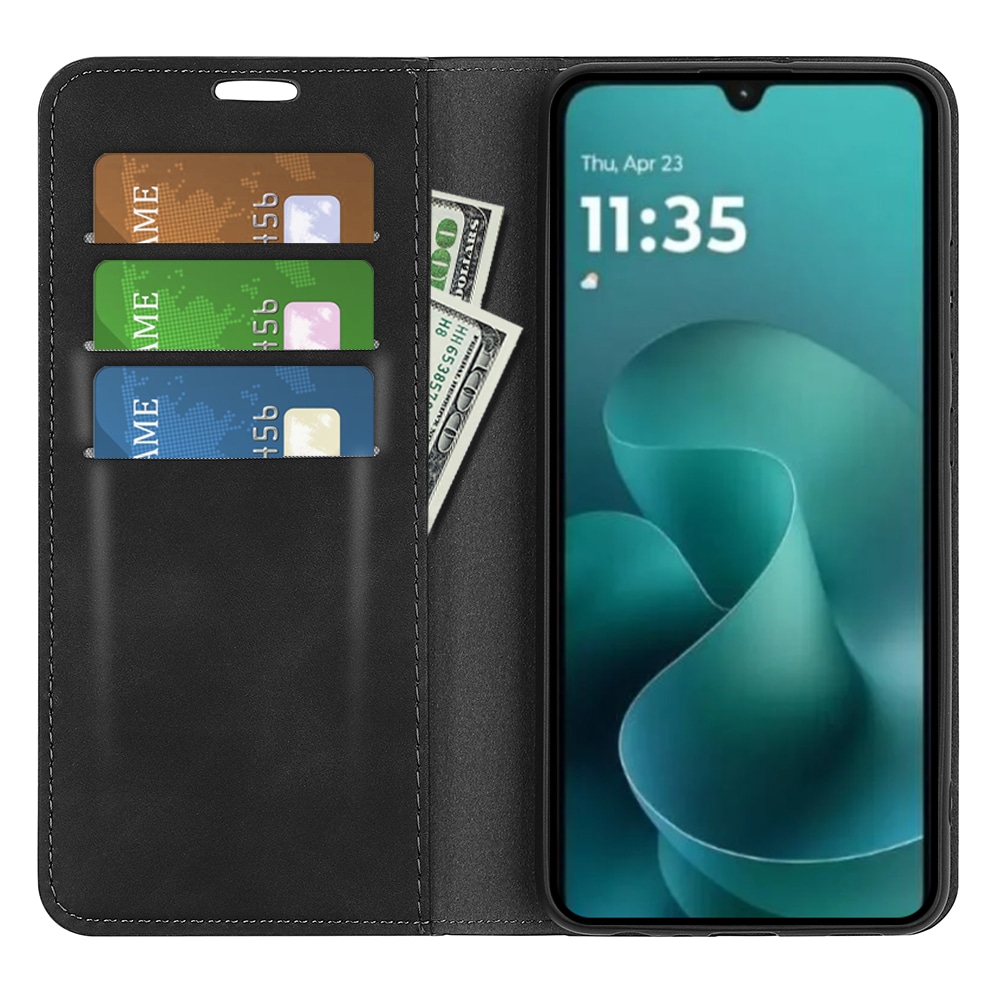 Motorola Moto G06 Slimmat fodral med kortfack, Svart