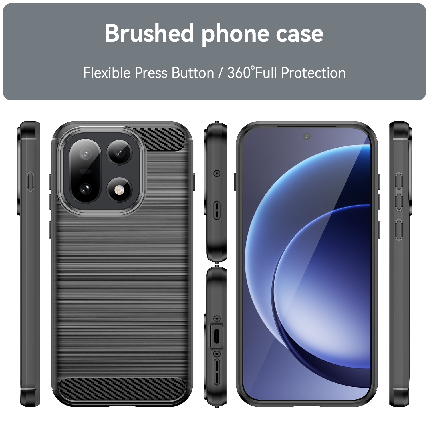  OnePlus 15 TPU-skal Brushed, Svart