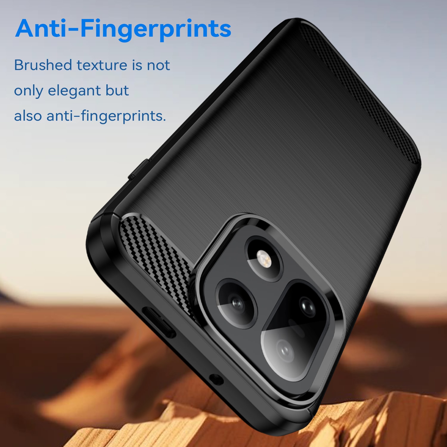  OnePlus 15 TPU-skal Brushed, Svart