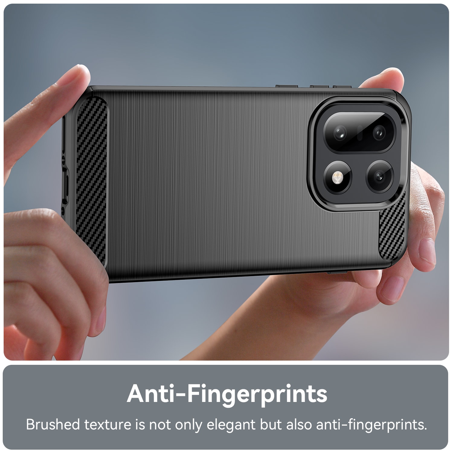  OnePlus 15 TPU-skal Brushed, Svart