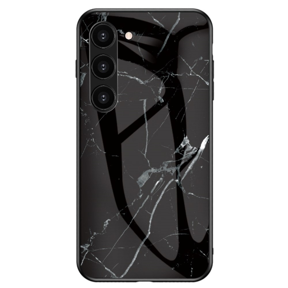 Samsung Galaxy S23 Mobilskal med baksida av glas, svart marmor