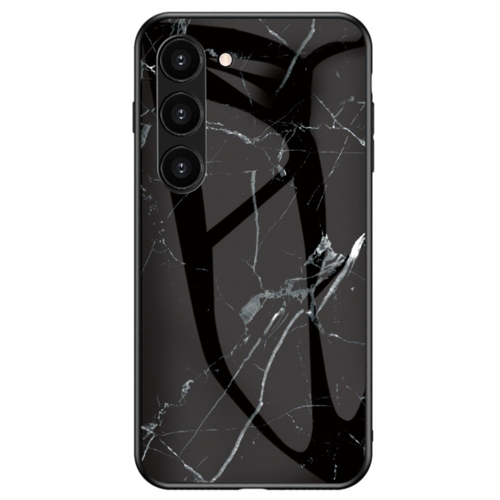 Samsung Galaxy S23 Plus Mobilskal med baksida av glas, svart marmor