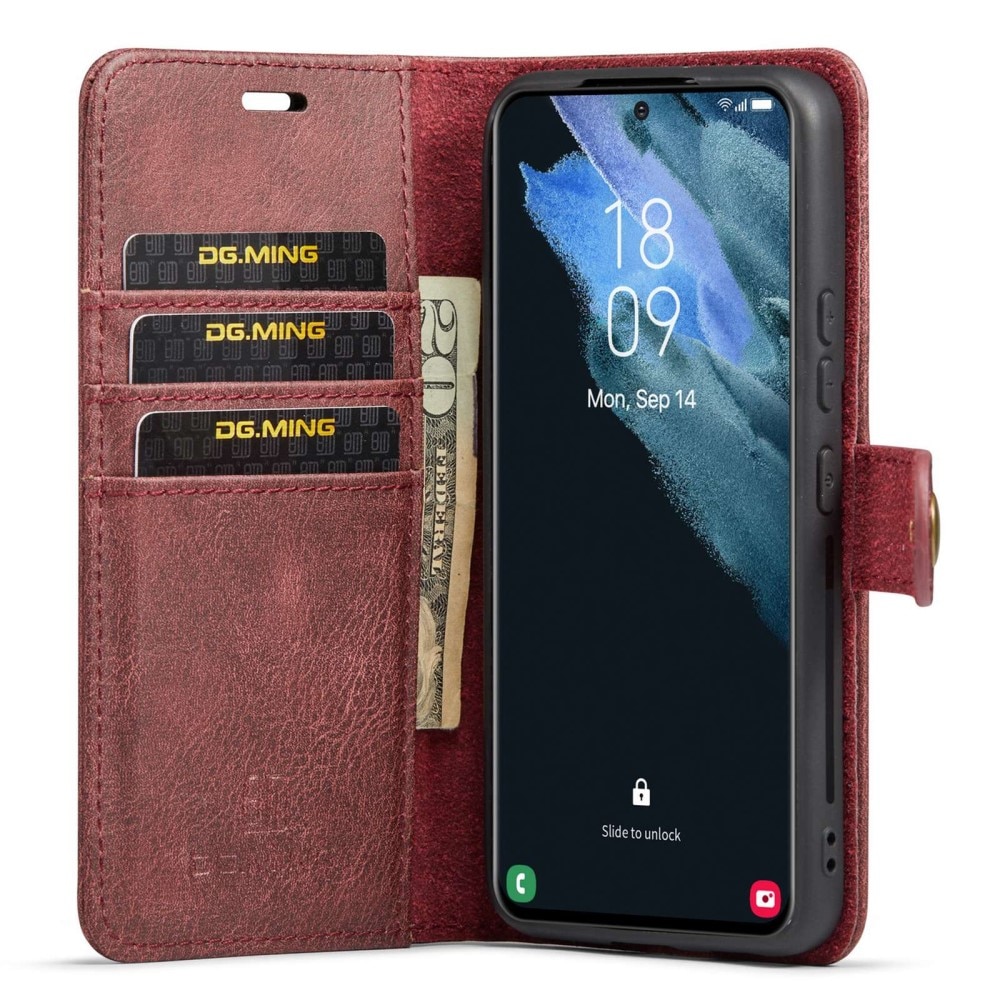 Samsung Galaxy S23 Plånboksfodral med avtagbart skal, röd