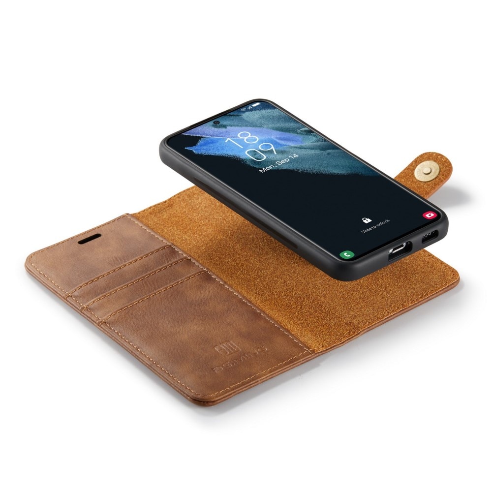 Samsung Galaxy S23 Plånboksfodral med avtagbart skal, cognac