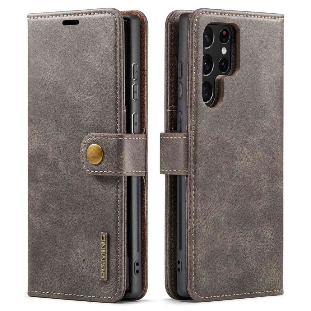 Samsung Galaxy S23 Ultra Plånboksfodral med avtagbart skal, Brun