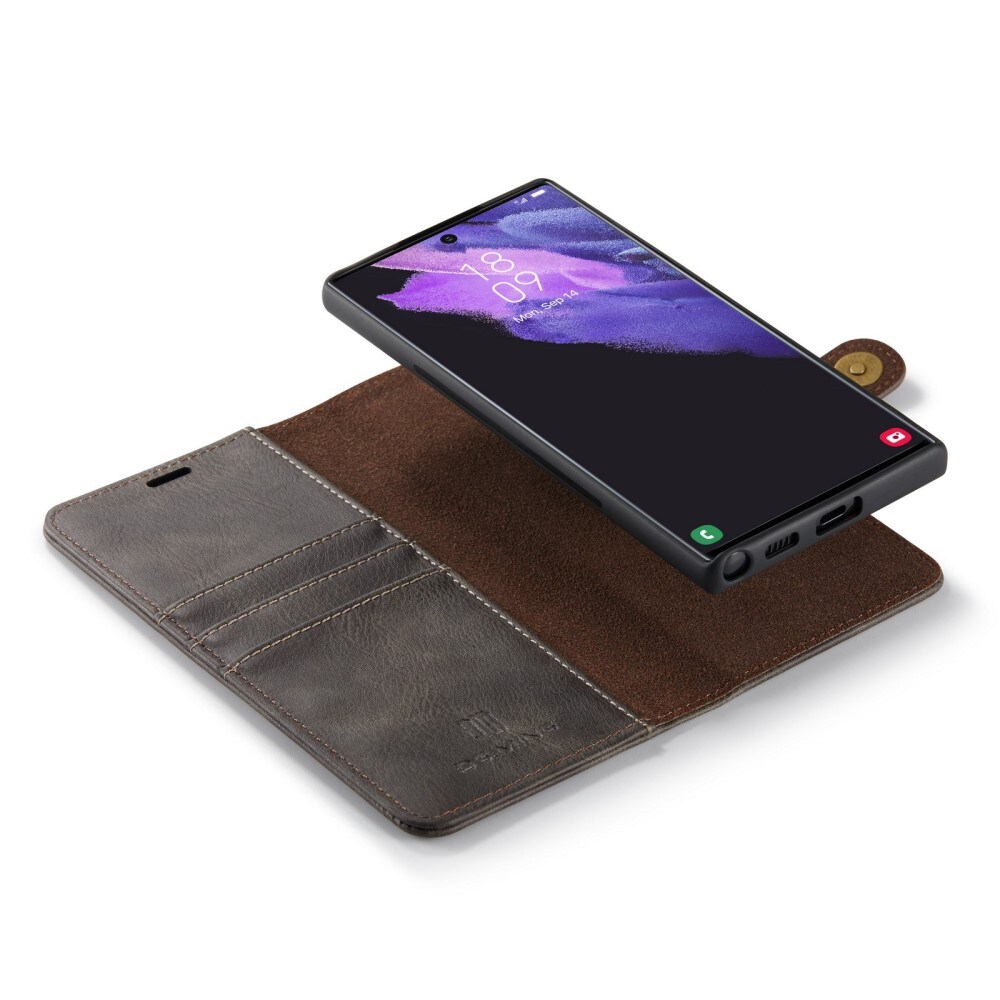 Samsung Galaxy S23 Ultra Plånboksfodral med avtagbart skal, Brun
