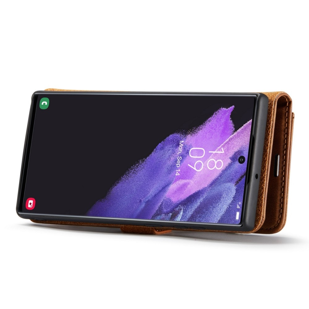 Samsung Galaxy S23 Ultra Plånboksfodral med avtagbart skal, cognac