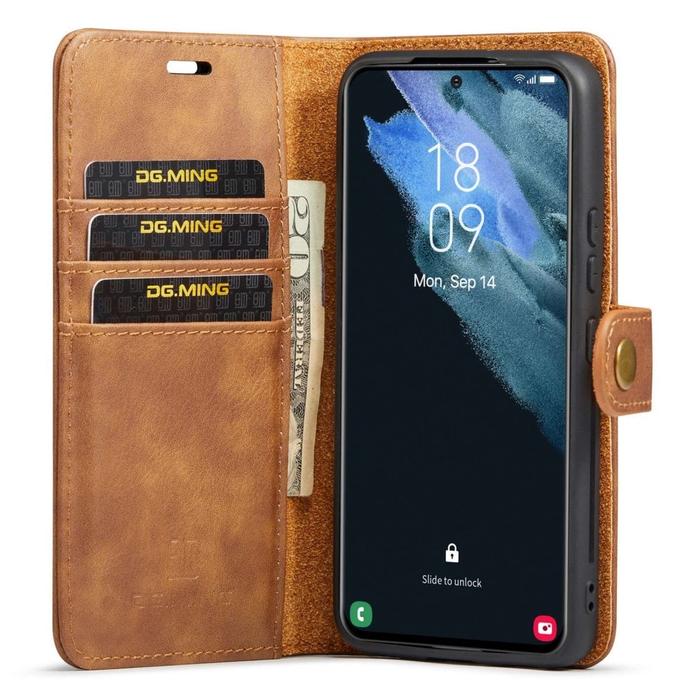 Samsung Galaxy S23 Plus Plånboksfodral med avtagbart skal, Cognac
