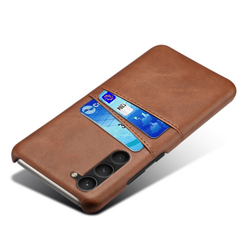 Samsung Galaxy S23 Plus Snyggt skal med 2 kortfack, Brun