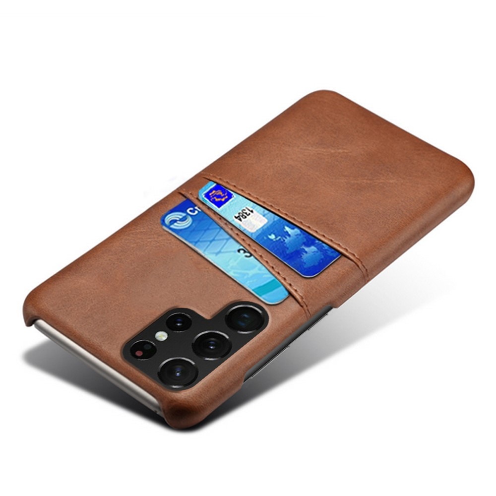 Samsung Galaxy S23 Ultra Snyggt skal med 2 kortfack, brun