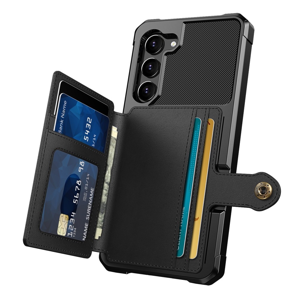Samsung Galaxy S23 Stöttåligt Mobilskal med Plånbok, svart